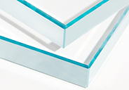 azure edges of clear, low-iron Starphire glass